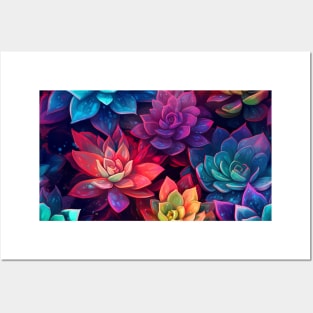 Succulents and cacti pattern Posters and Art